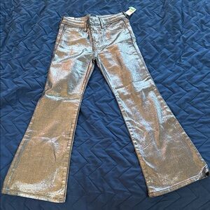 GAP Kids Metallic High Rise Flare Pants